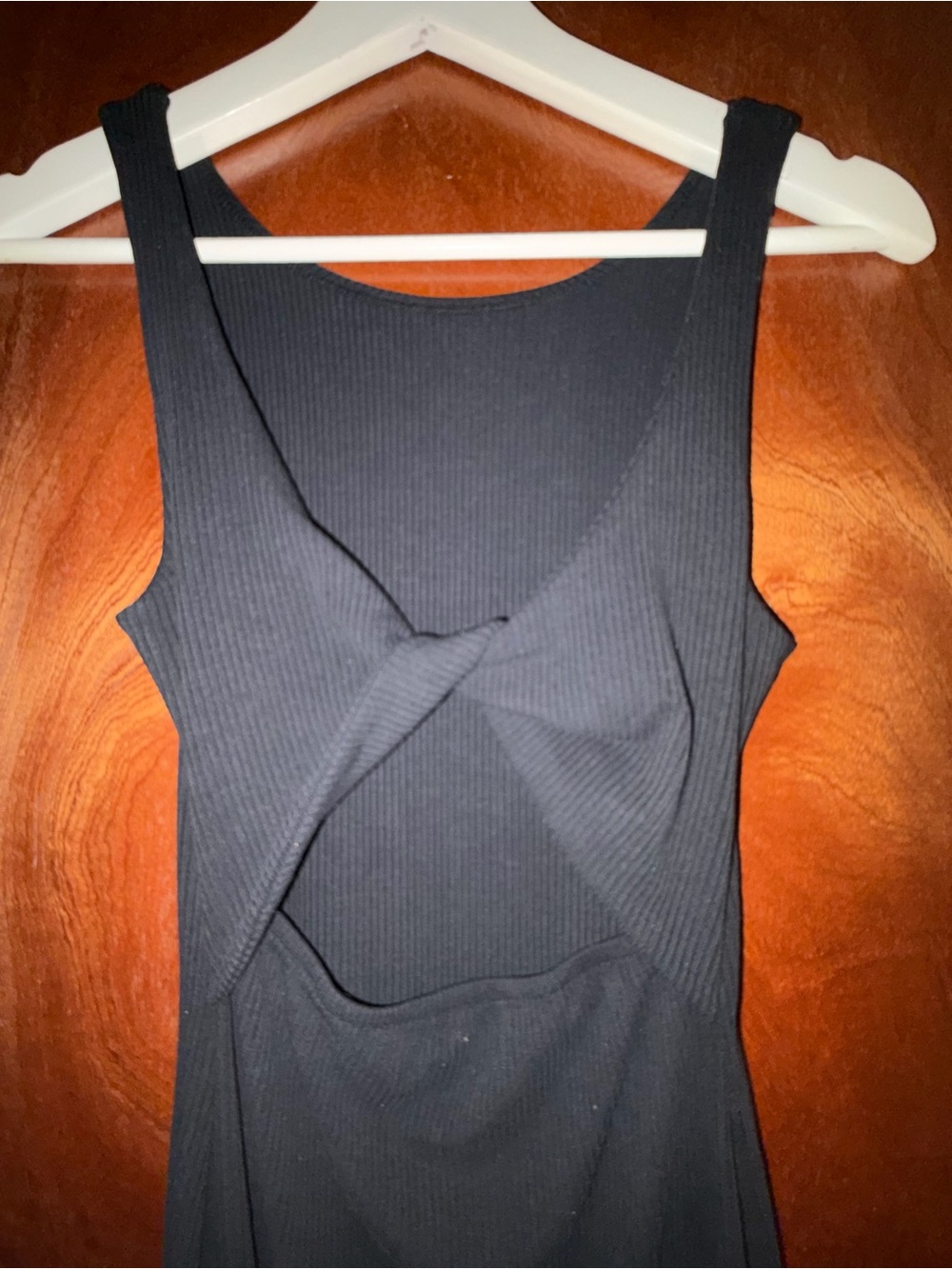 REVOLVE Black Twist-Front Ribbed Tank Dress